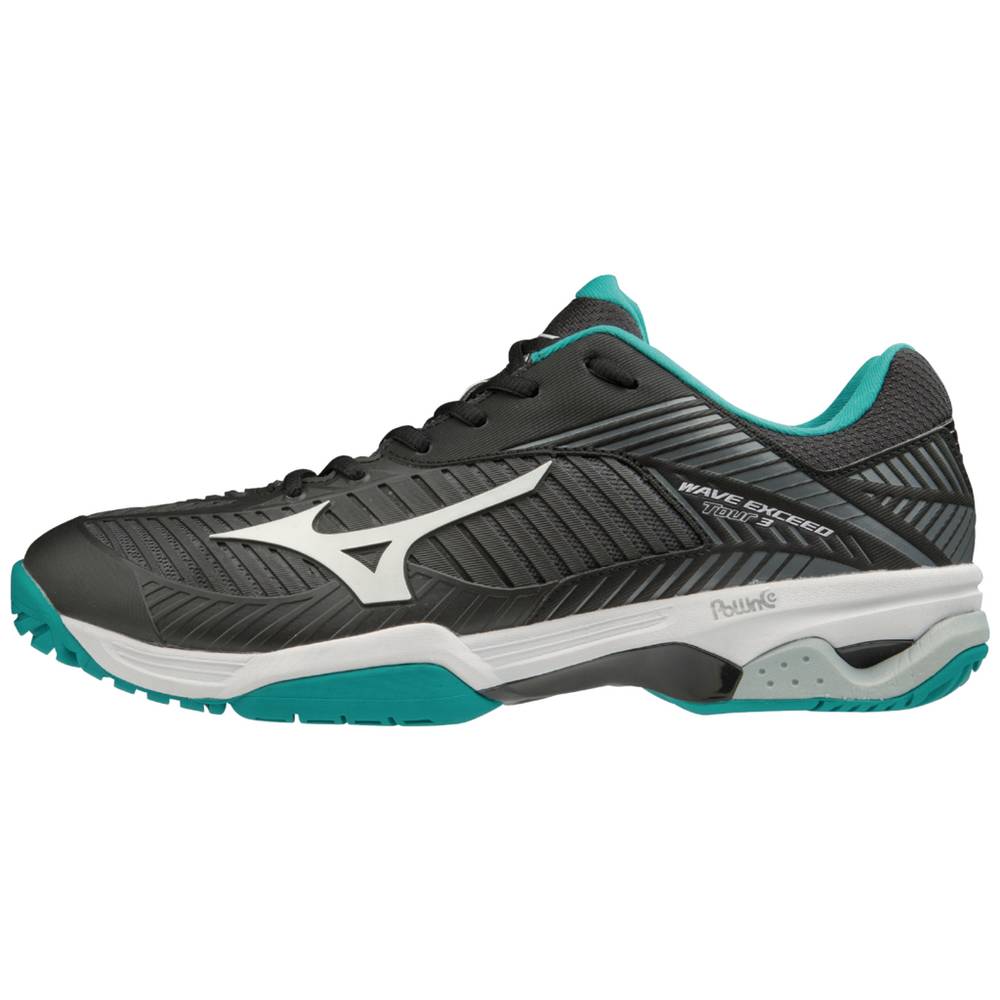 Mizuno Wave Exceed Tour 3 AC Férfi Teniszcipő Fekete/Fehér ZVK842376